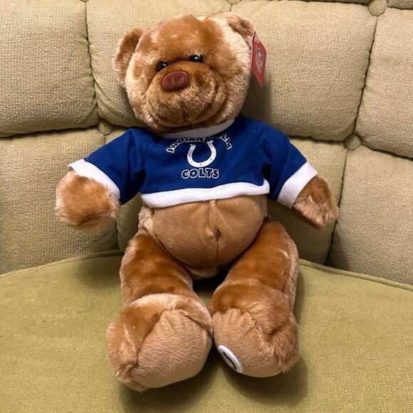 NFL INDIANAPOLIS COLTS Good Stuff Football Teddy Bear Stuffed Animal 15” W Tag - Picture 2 of 10